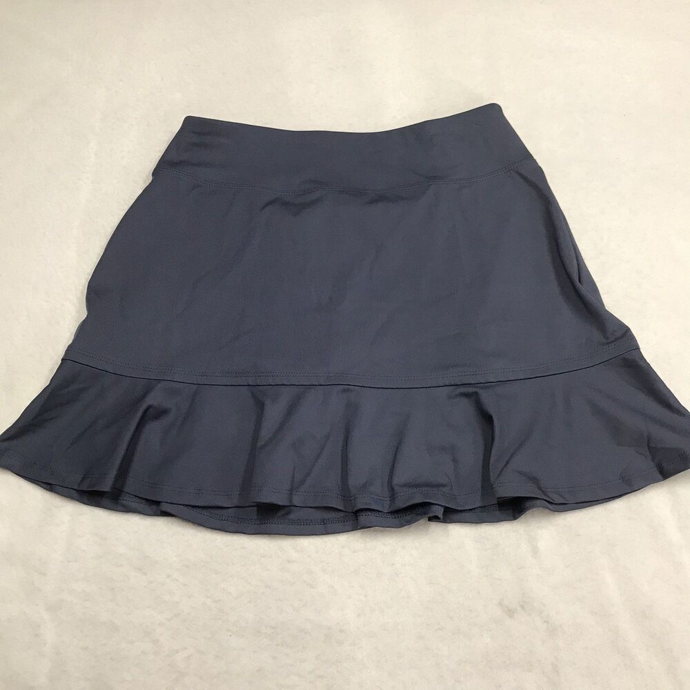 TOMMY BAHAMA Golf Skort Women S Slate Blue Gray Stretch A Line Ruffle Hem Mini